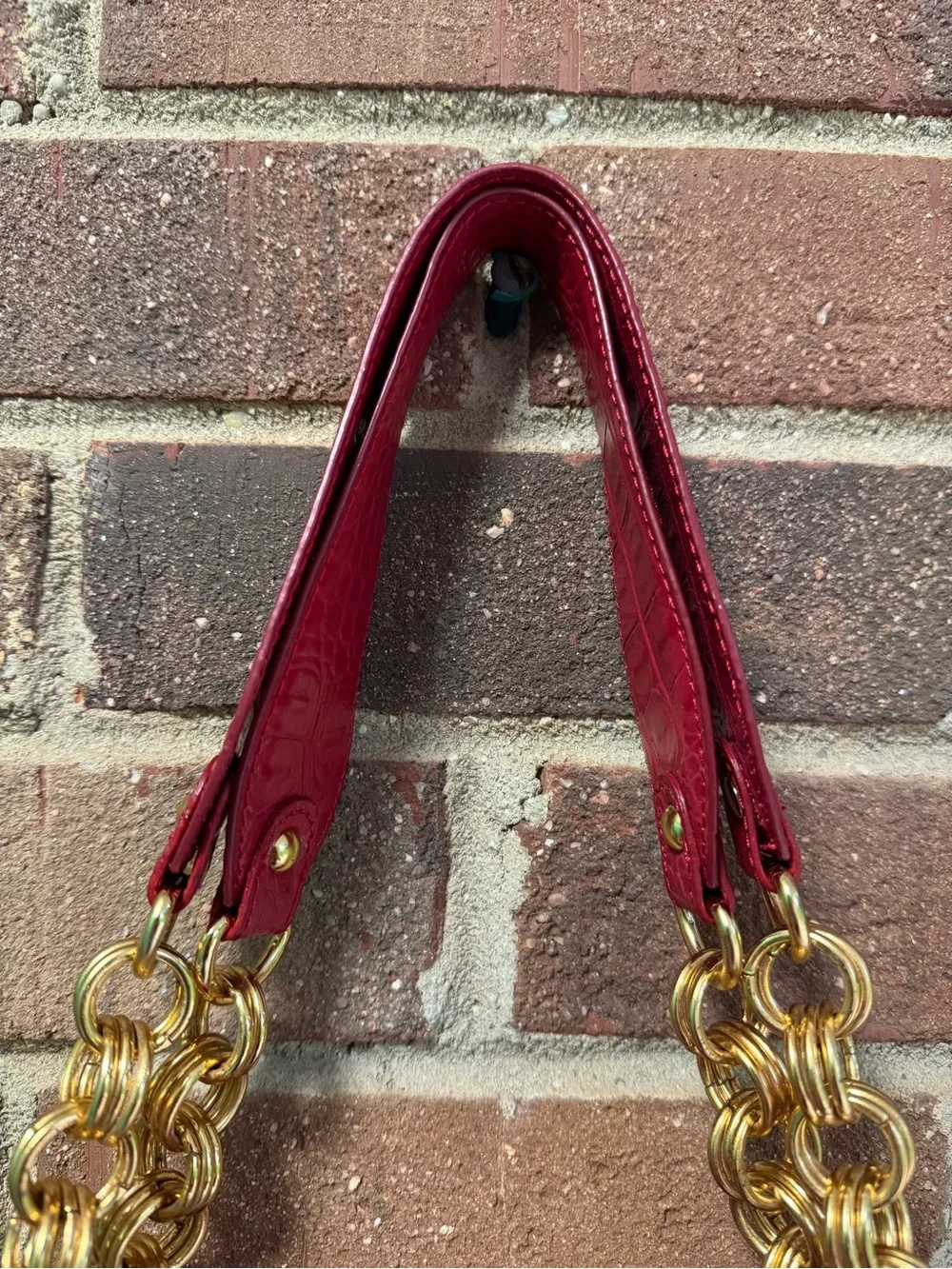 Sharif Ref Tote Bag with Gold Chain Handles